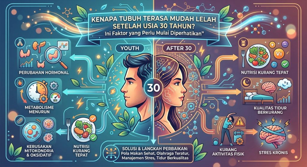 Kenapa Tubuh Terasa Mudah Lelah Setelah Usia 30 Tahun? Ini Faktor yang Perlu Mulai Diperhatikan